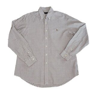 Ralph Lauren Men’s Red Black Plaid Button Down Shirt Size  Large